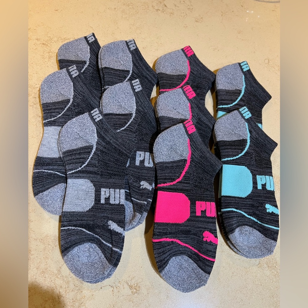 Puma Ladies CoolMax No Show Socks (brand New! Shoe Size 5-9.5)